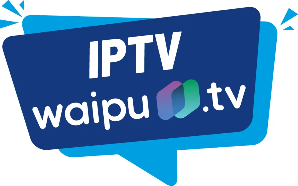 Grafik: Blaue Sprechblase "IPTV waipu.tv"