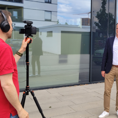 Foto: Geschäftsführer Christian Siebendritt im Interview mit tv.ingolstadt