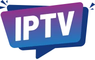 Grafik: Blau-Lila Sprechblase "IPTV"